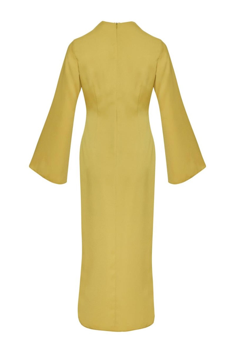 Kameya DRESS MUSTARD BLACK_25W40603