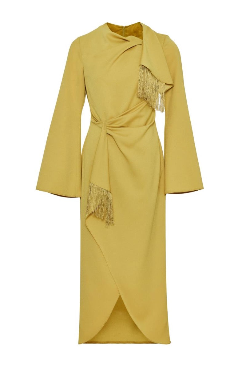 Kameya DRESS MUSTARD BLACK_25W40603