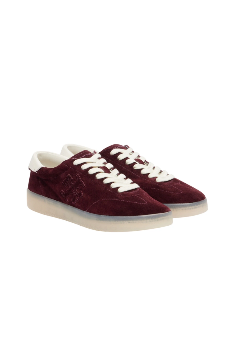 Tory Burch Phoenix Sneaker in Dark Carmine Suede