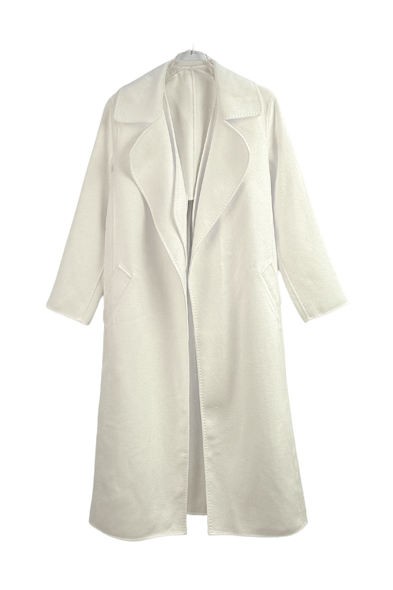 Max Simple 
2-In-1 Cashmere Coat-White Lux