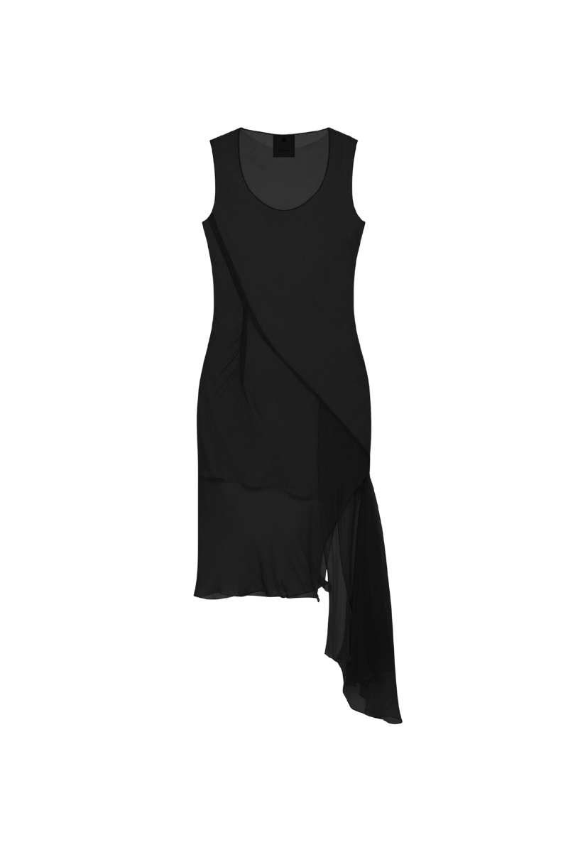 Givenchy Short Dress With Volant On Side-Black