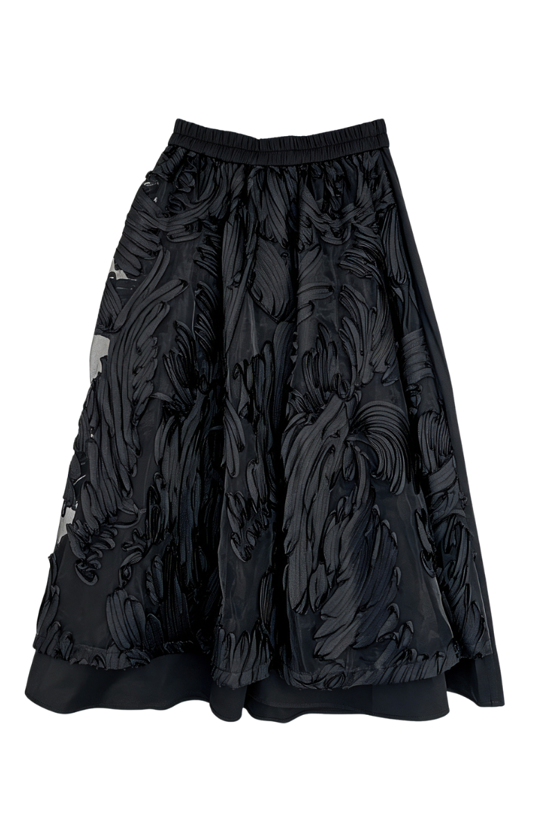 Max Simple Artisanal Panel Skirt Black MSXY260500B