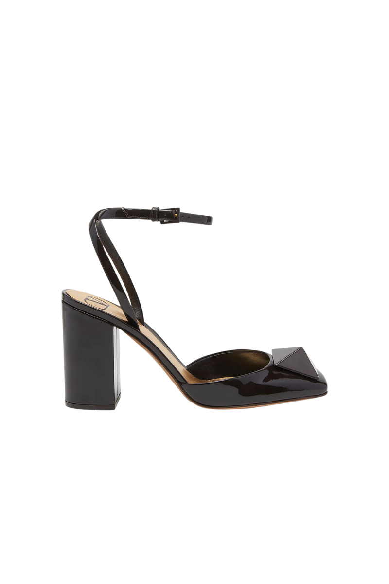 Valentino Garavani One Stud 90mm Patent Leather Pumps In Black