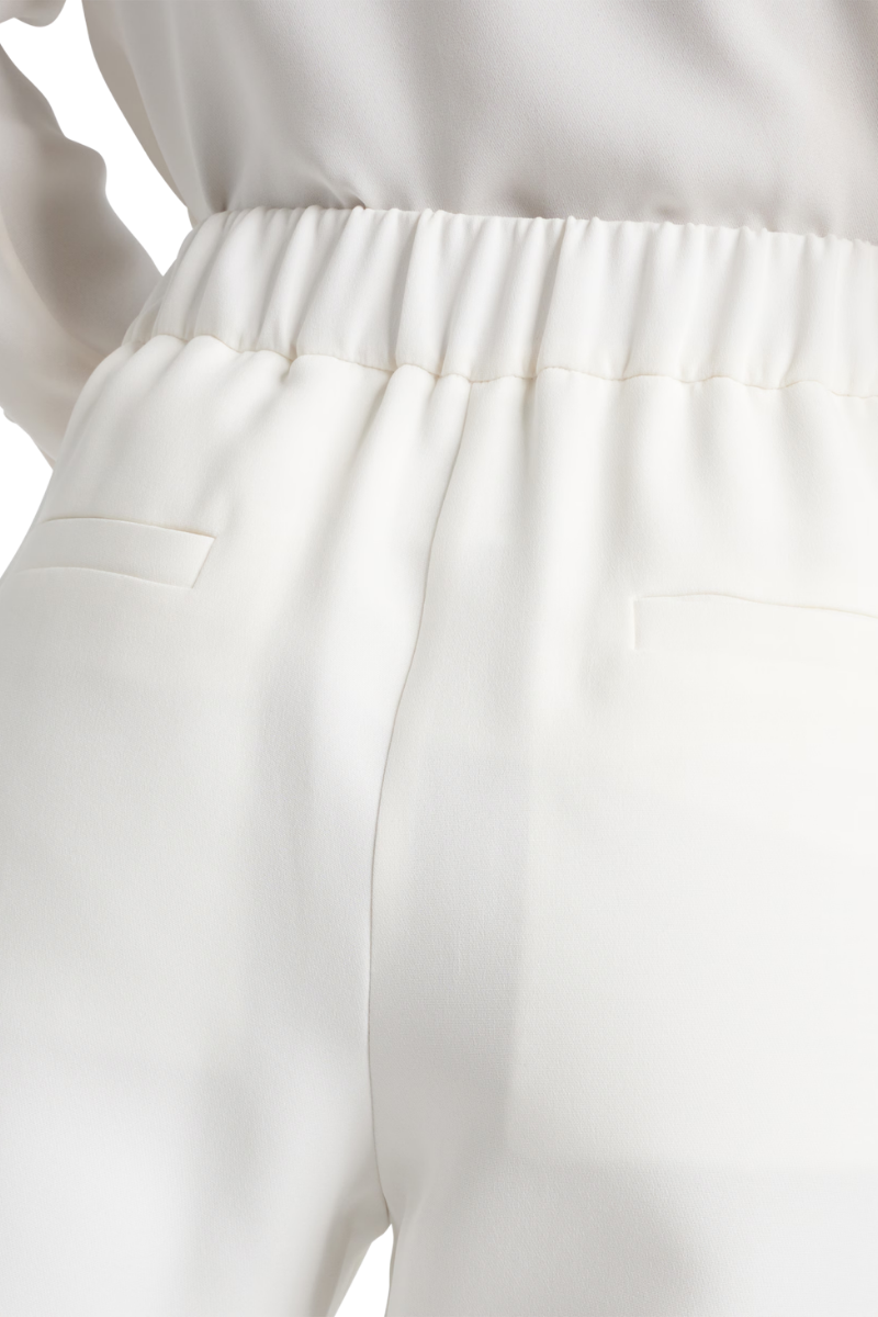 Valentino Elastic Waist Silk Wide-leg Pants In Ivory