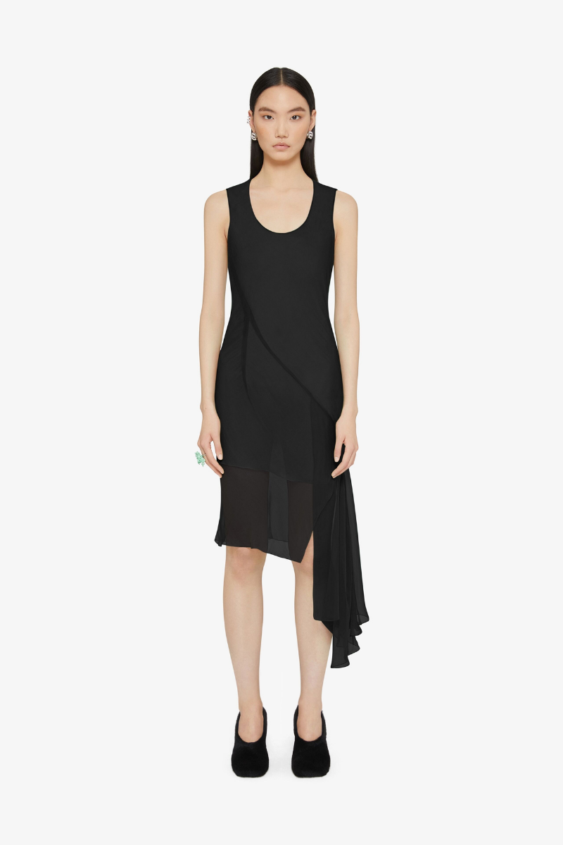 Givenchy Short Dress With Volant On Side-Black