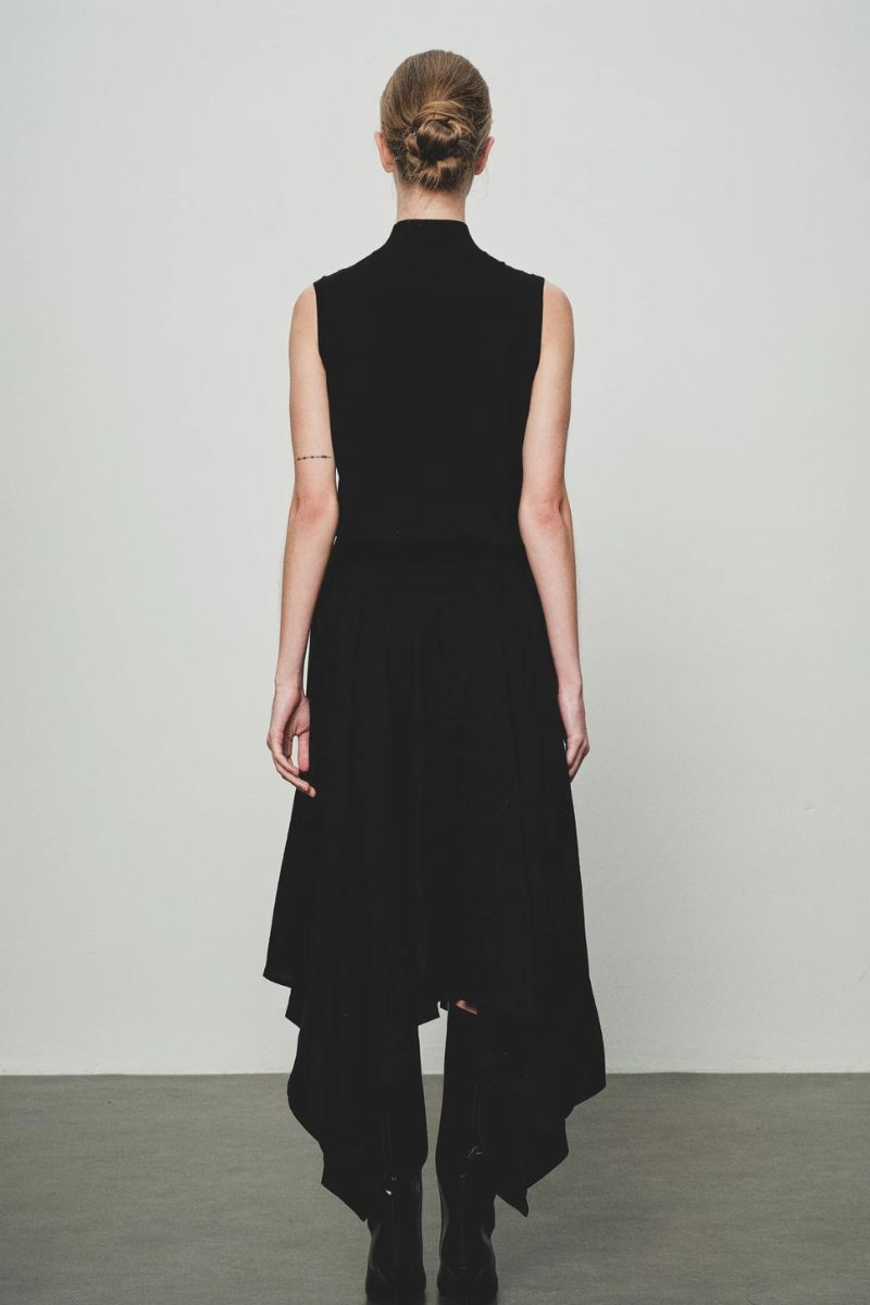 Max Simple Turtleneck Wool Vest Black MSBY263051B
