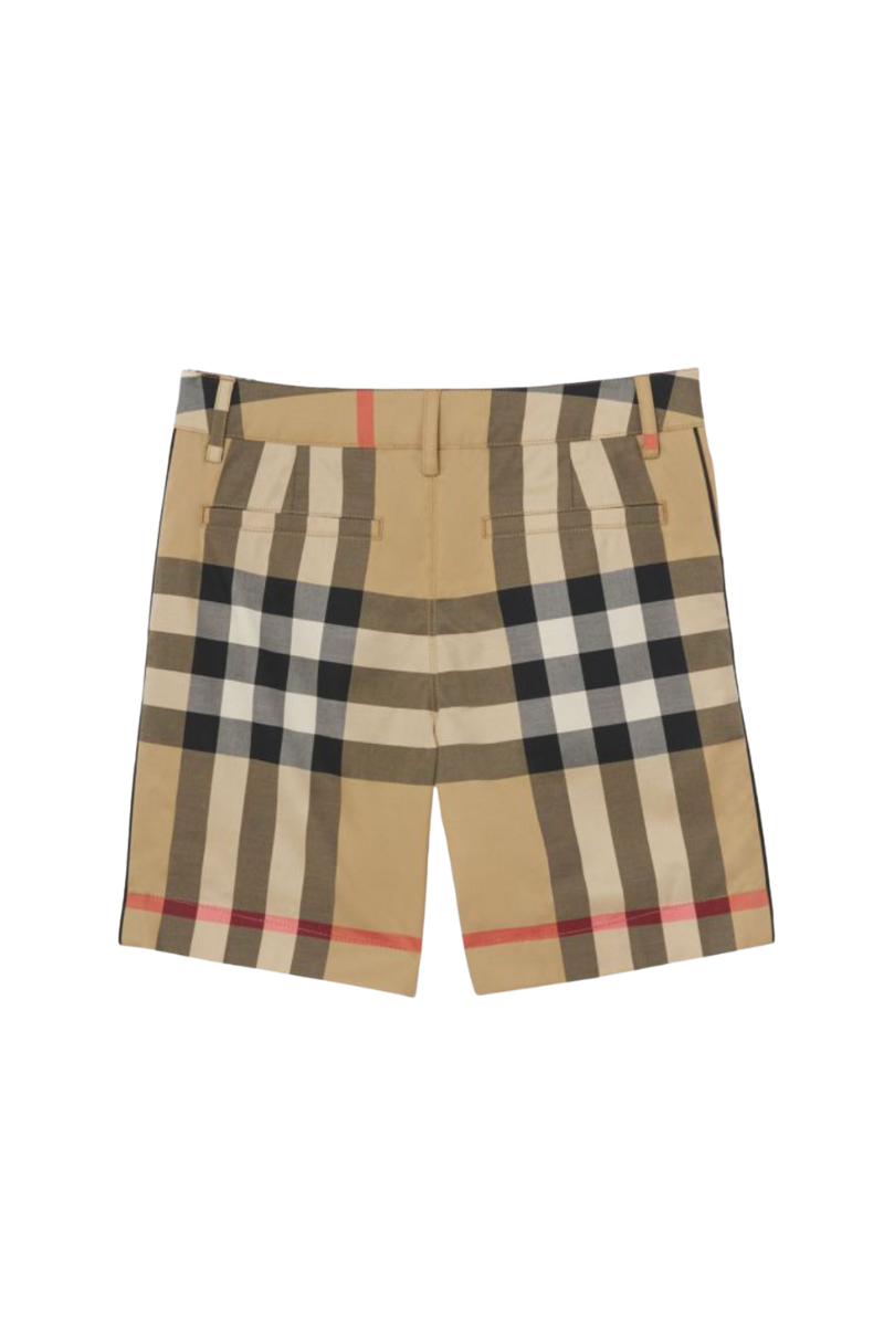 Burberry Kids Checked Stretch Shorts 'Archive Beige'
