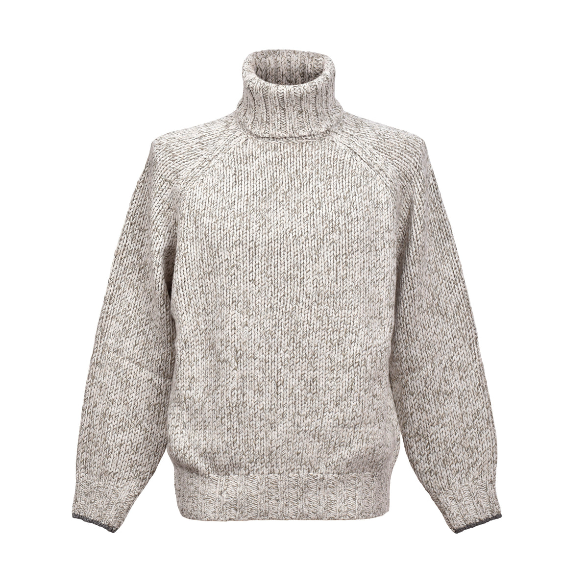 BRUNELLO CUCINELLI MEN'S LIGHT GREY CASHMERE TURTLENECK SWEATER