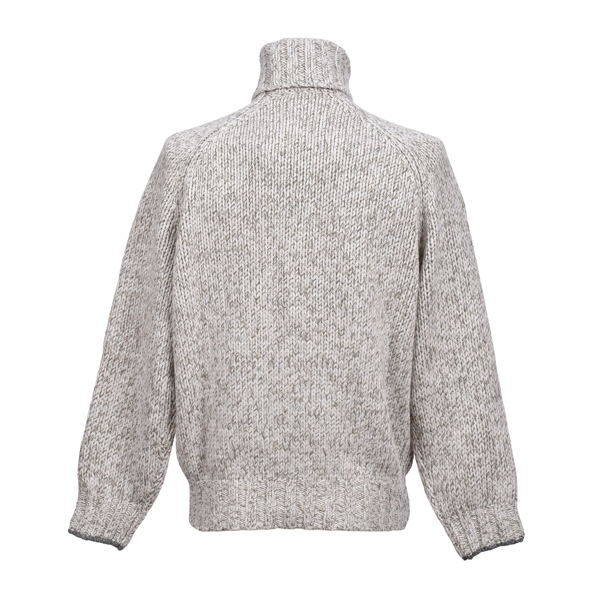 BRUNELLO CUCINELLI MEN'S LIGHT GREY CASHMERE TURTLENECK SWEATER