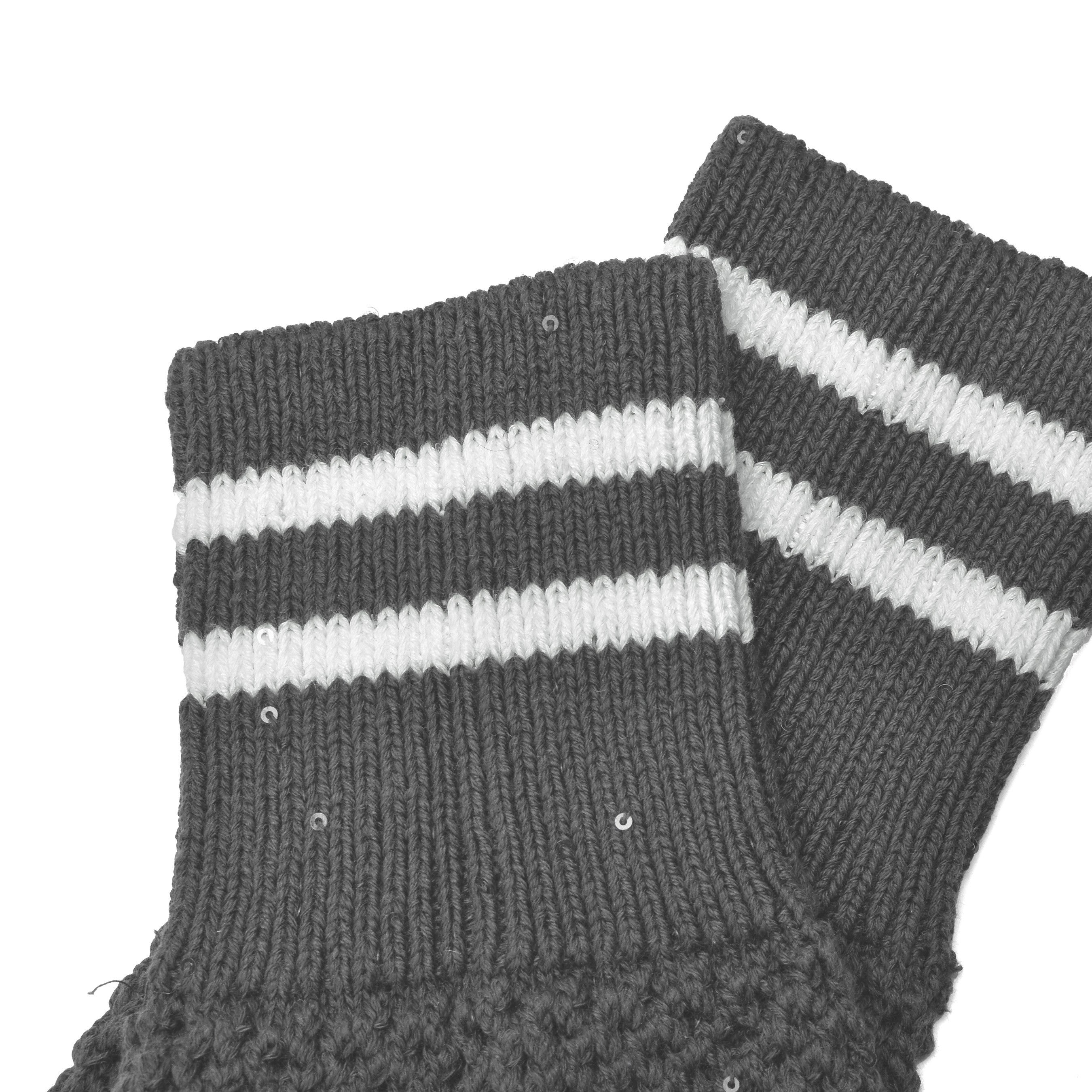 BRUNELLO CUCINELLI WOMEN'S TWO TONE HAND KNIT HIGH CALF SOCKS