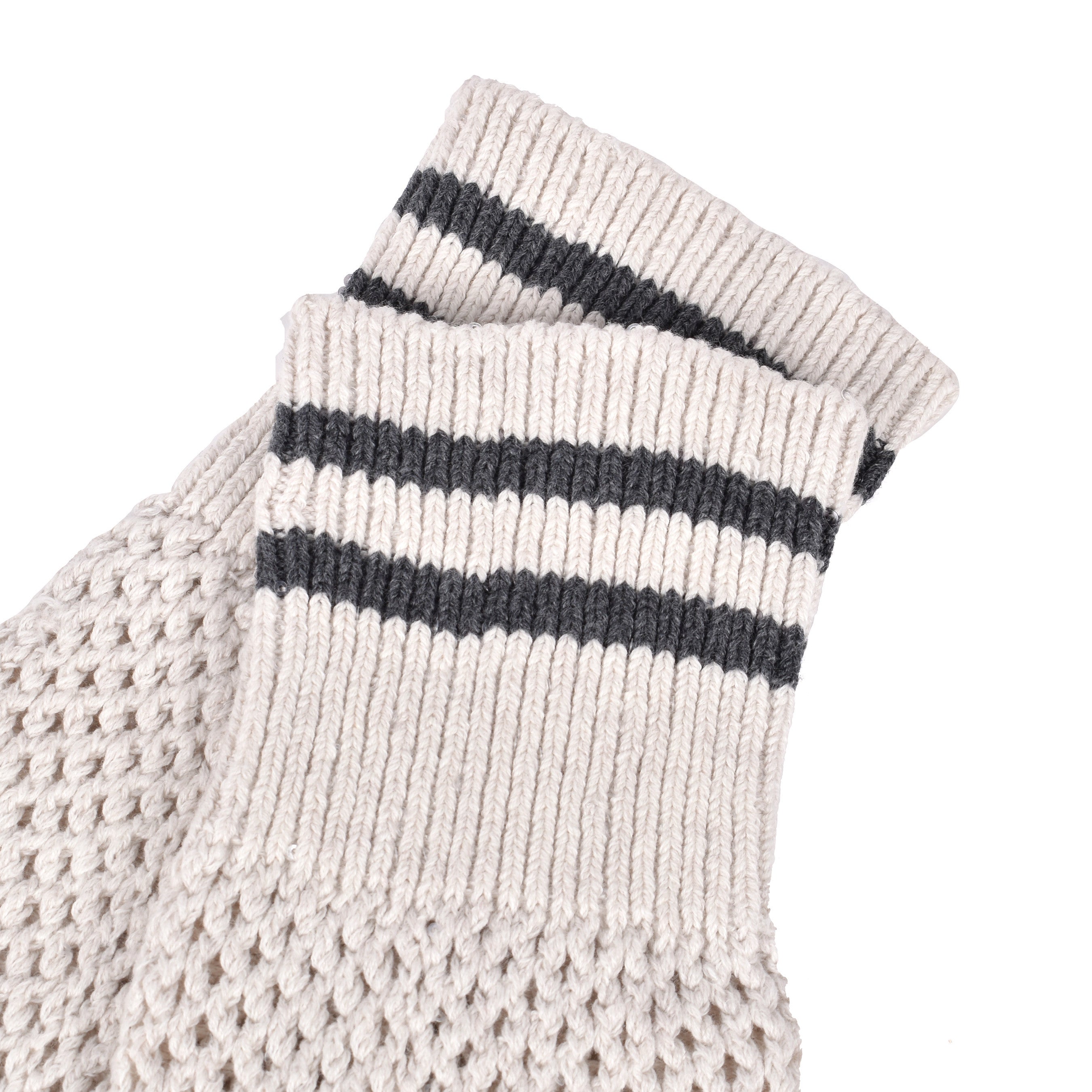 BRUNELLO CUCINELLI WOMEN'S TWO TONE HAND KNIT MID CALF SOCKS