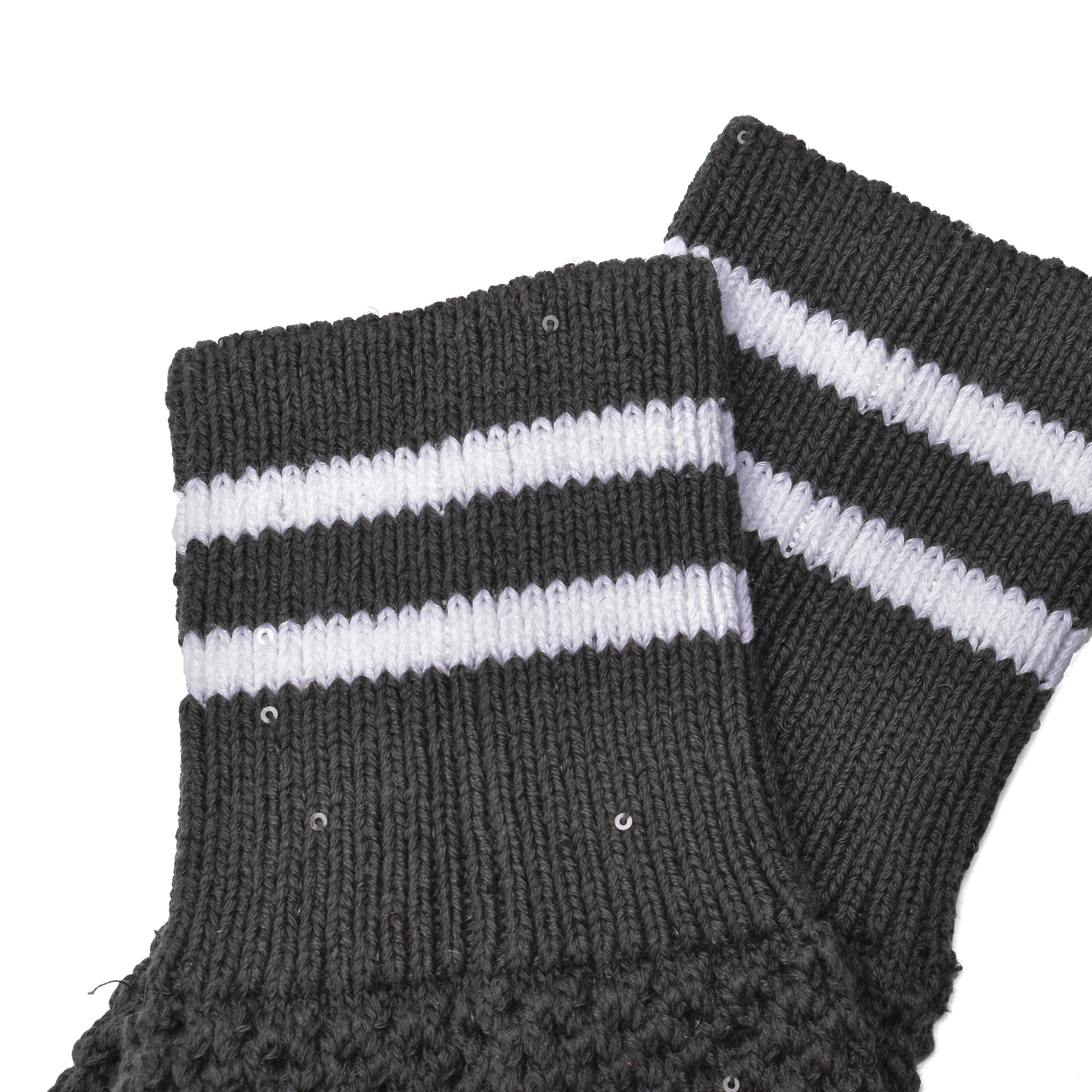 BRUNELLO CUCINELLI WOMEN'S TWO TONE HAND KNIT HIGH CALF SOCKS