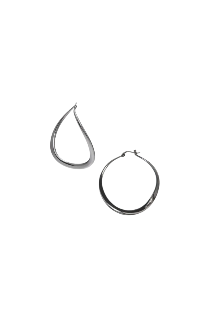 Valentino Garavani Shadowshine Hoop Earrings In Black Ruthenium