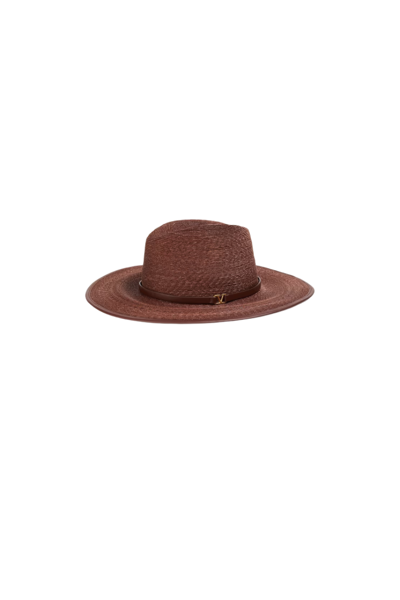 Valentino Garavani Vlogo Signature Hat In Ligh Brown