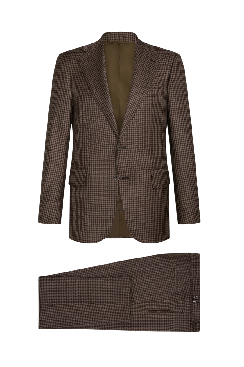 Frere Brown Creasy Houndstooth Suit