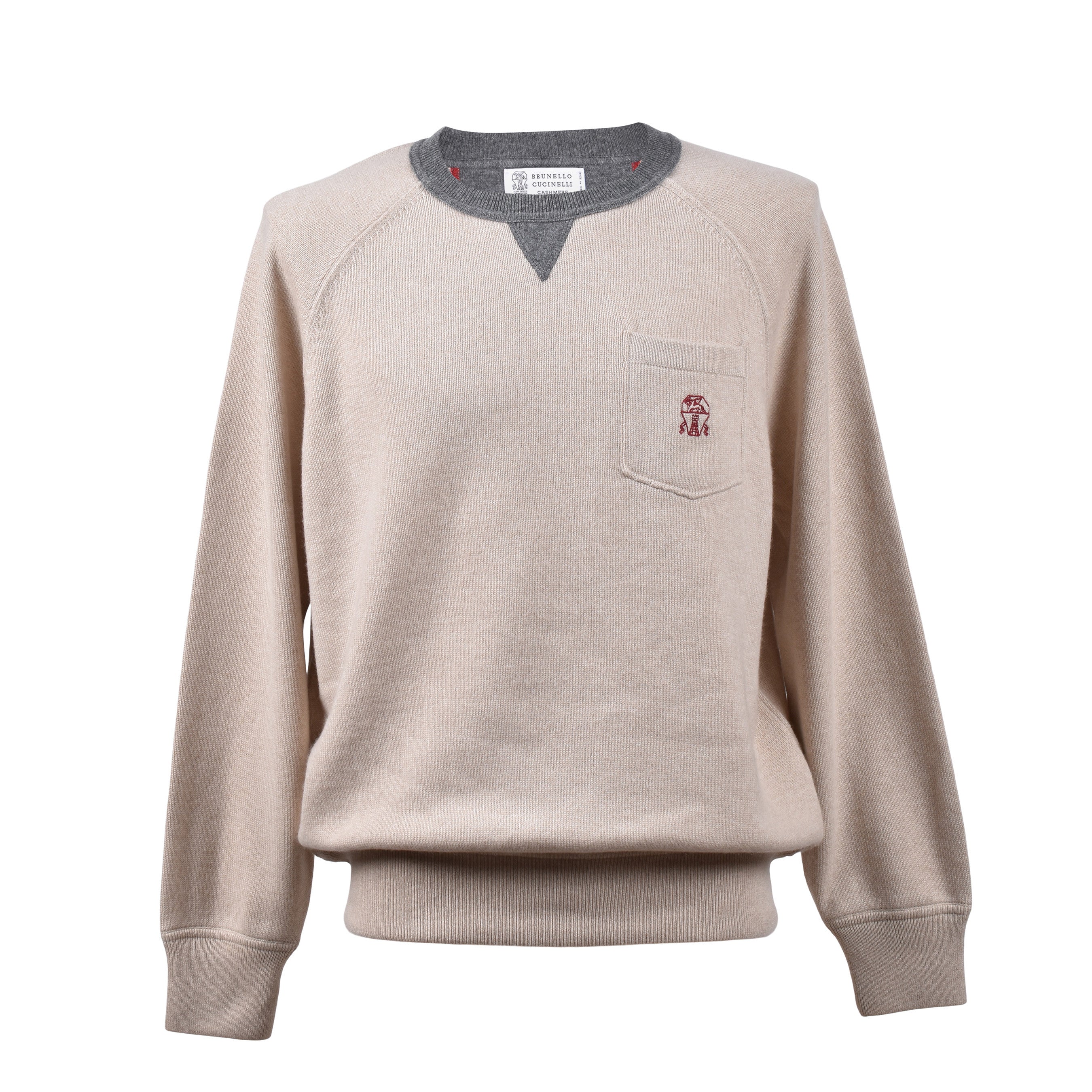 BRUNELLO CUCINELLI MEN'S 100% CASHMERE ATHLETIC STYLE CREW NECK SWEATER NEW