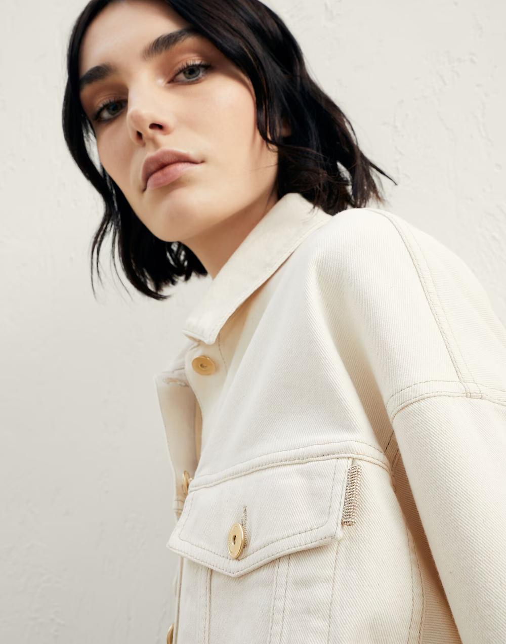 BRUNELLO CUCINELLI WOMEN'S OFF WHITE COTTON JACKET