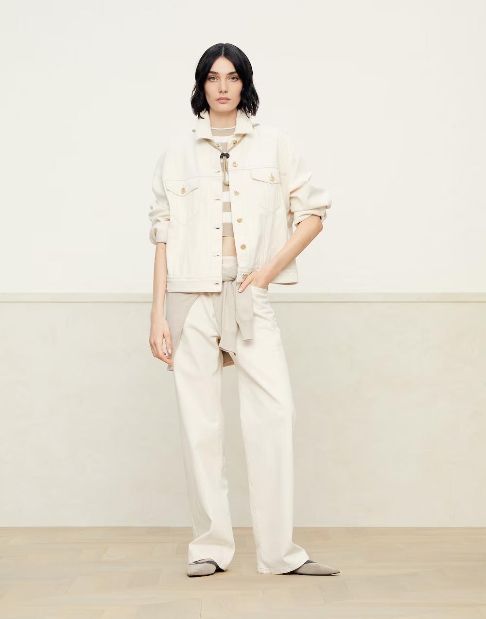 BRUNELLO CUCINELLI WOMEN'S OFF WHITE COTTON JACKET