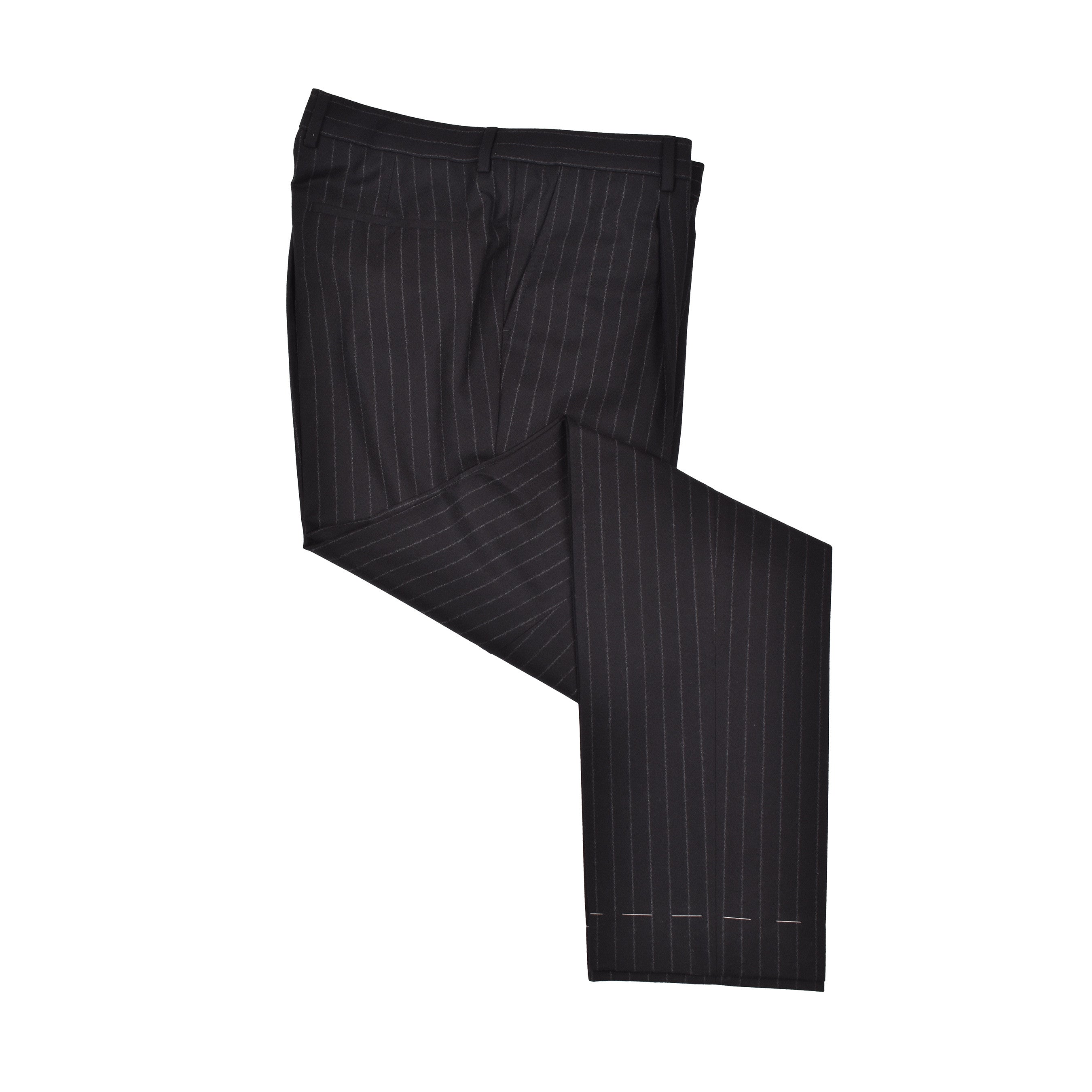 BRUNELLO CUCINELLI MEN'S PLEATED PINSTRIPED 100% VIRGIN WOOL TROUSERS/PANTS NEW