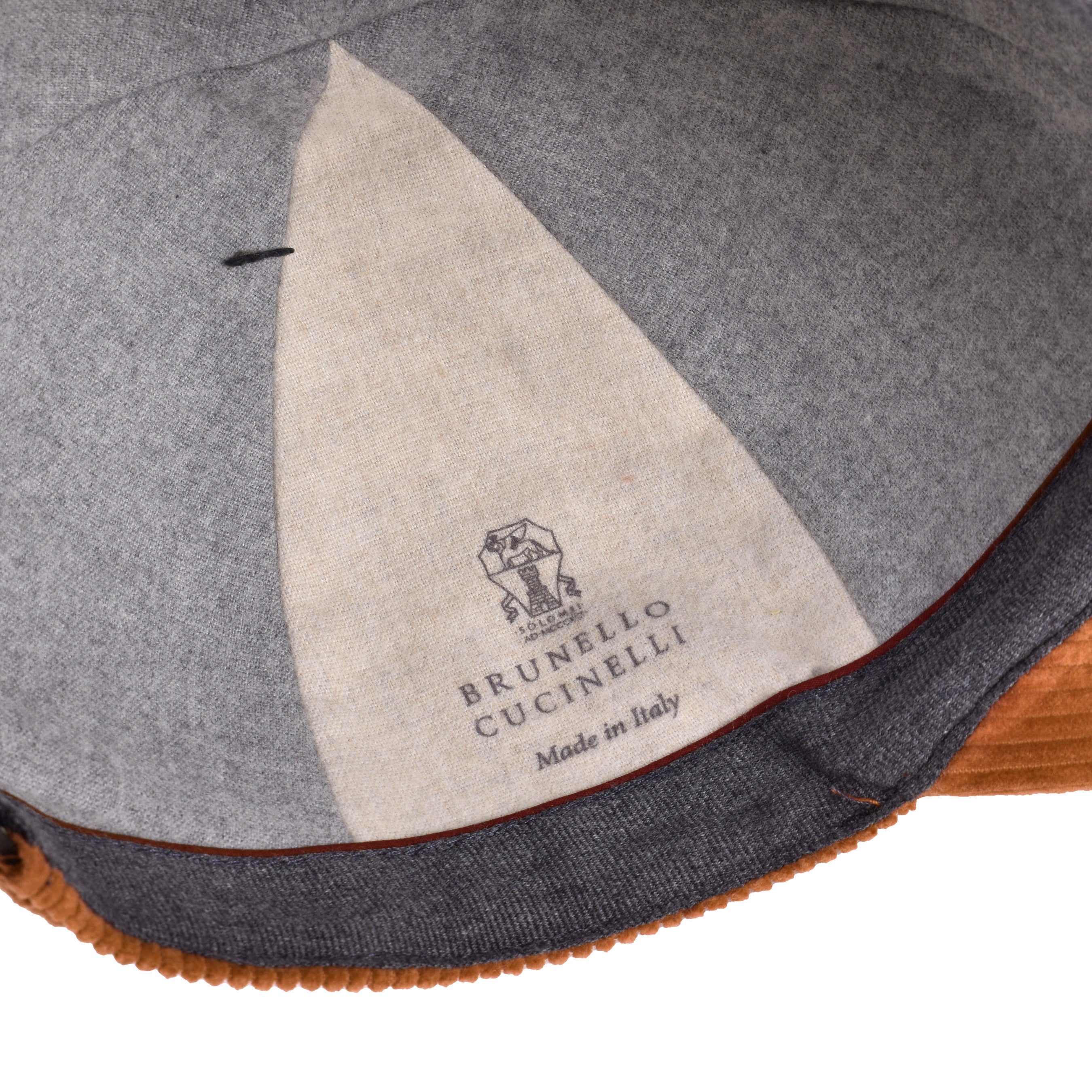 BRUNELLO CUCINELLI MEN'S 100% COTTON SALMON CORDUROY LOGO BASEBALL CAP/HAT