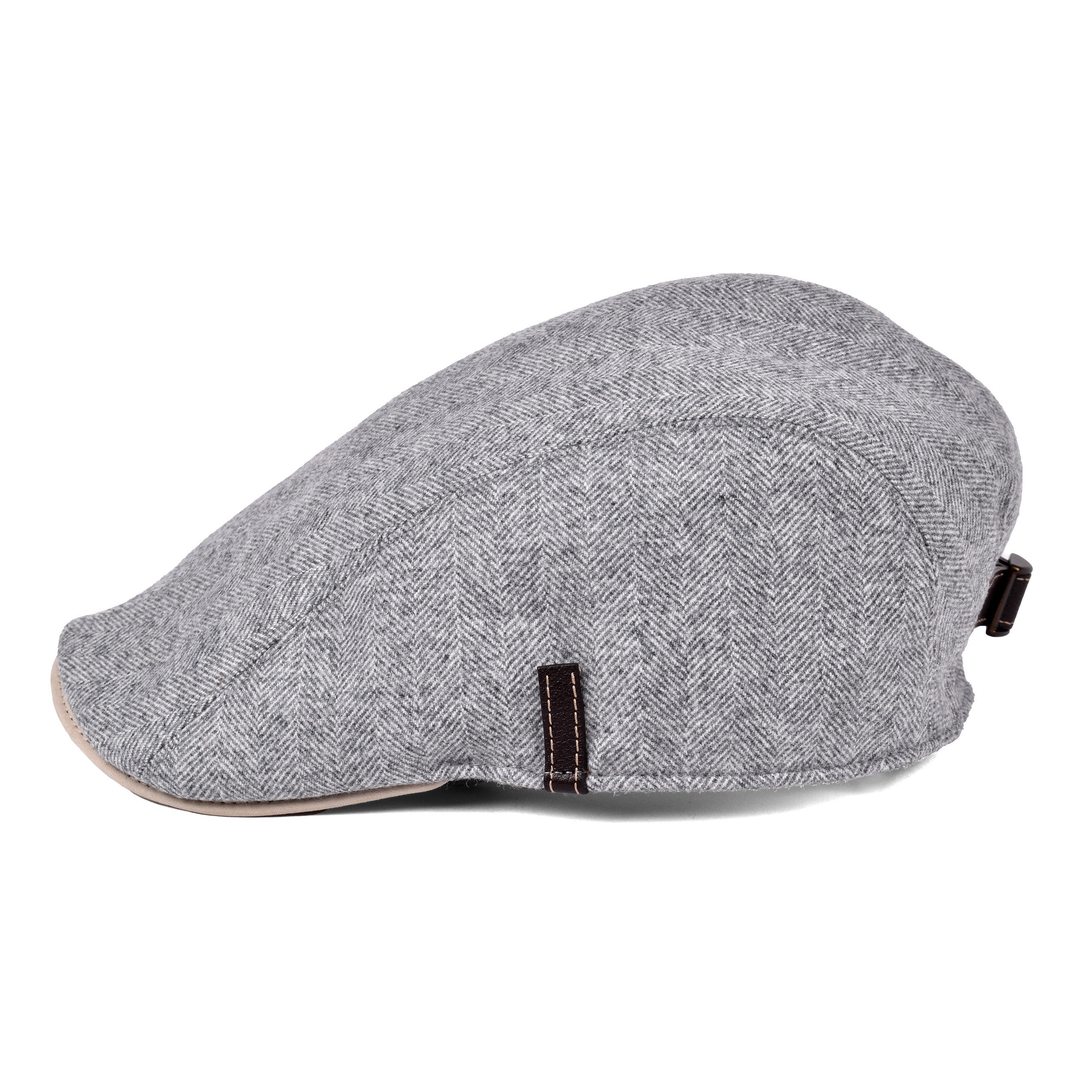 BRUNELLO CUCINELLI MEN'S 100% VIRGIN WOOL GRAY FLAT HAT /CAP