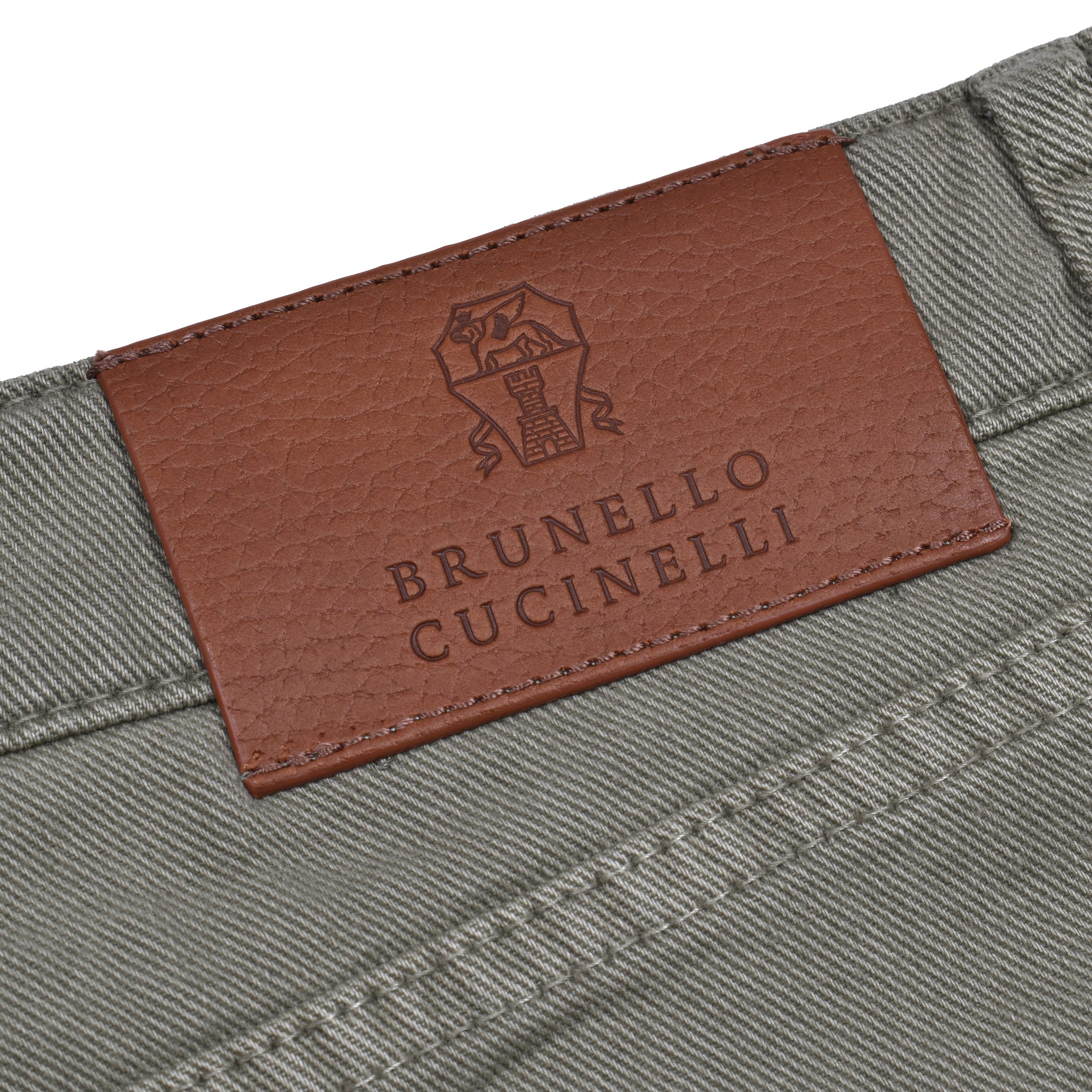 BRUNELLO CUCINELLI MEN'S SAGE FIVE-POCKET DENIM STYLE TROUSERS