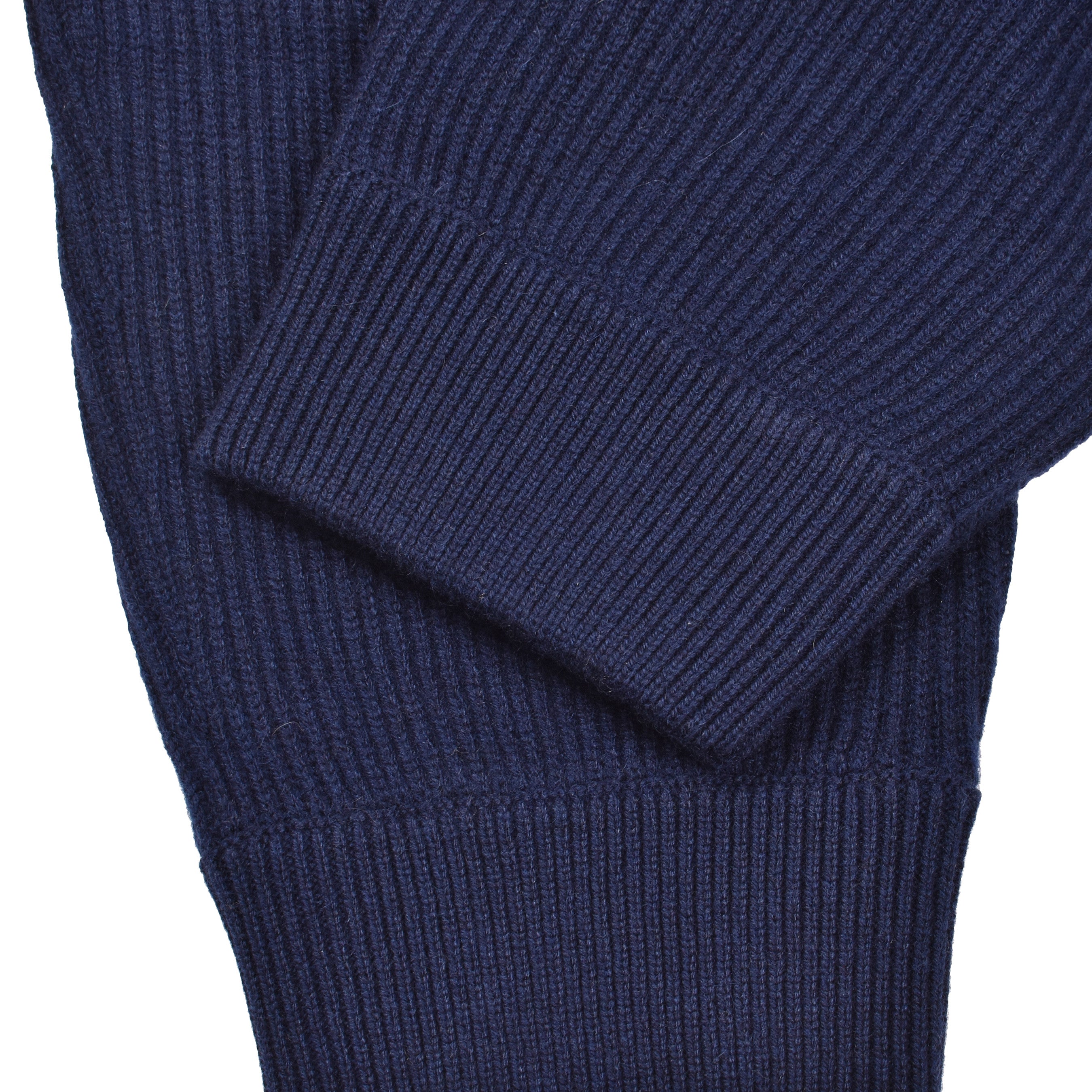 BRUNELLO CUCINELLI MEN'S NAVY CASHMERE RIBBED TROUSERS