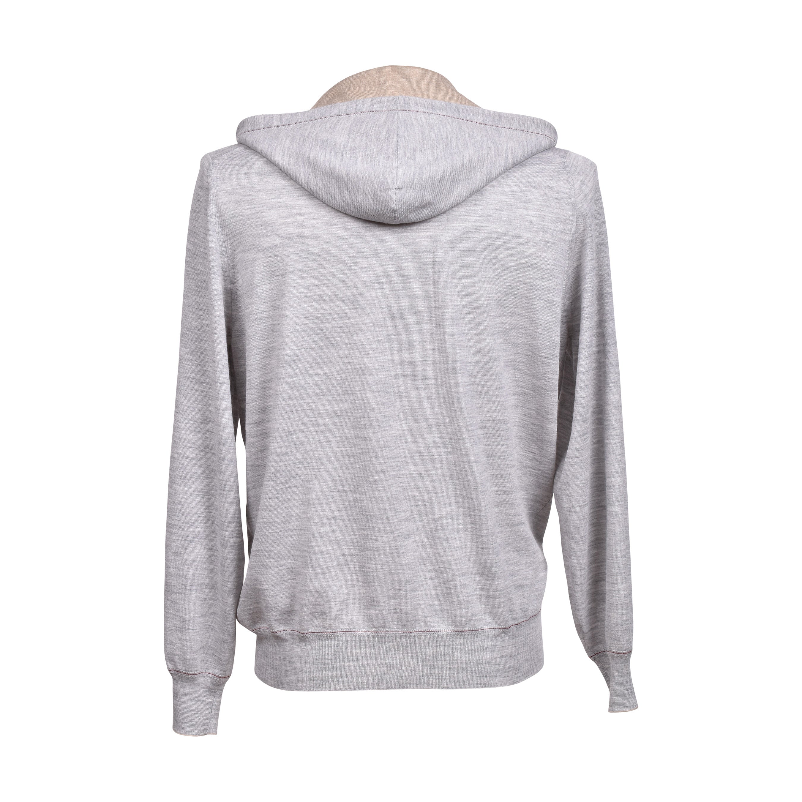 BRUNELLO CUCINELLI MEN'S GRAY CASHMERE BLEND ZIP UP CARDIGAN HOODIE SWEATER