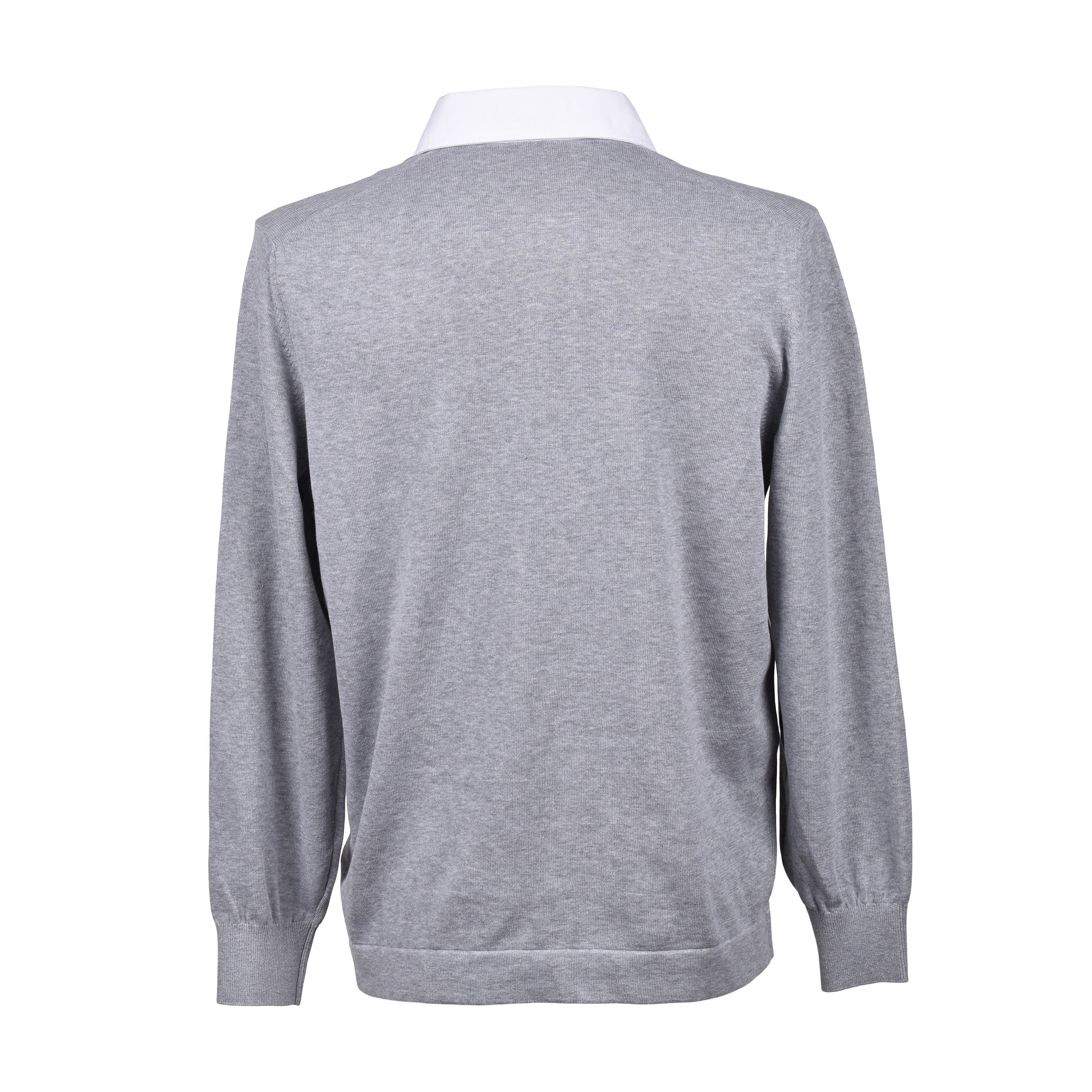 BRUNELLO CUCINELLI MEN'S ATHLETIC POLO STYLE CASUAL TWO TONE LOGO SWEATER