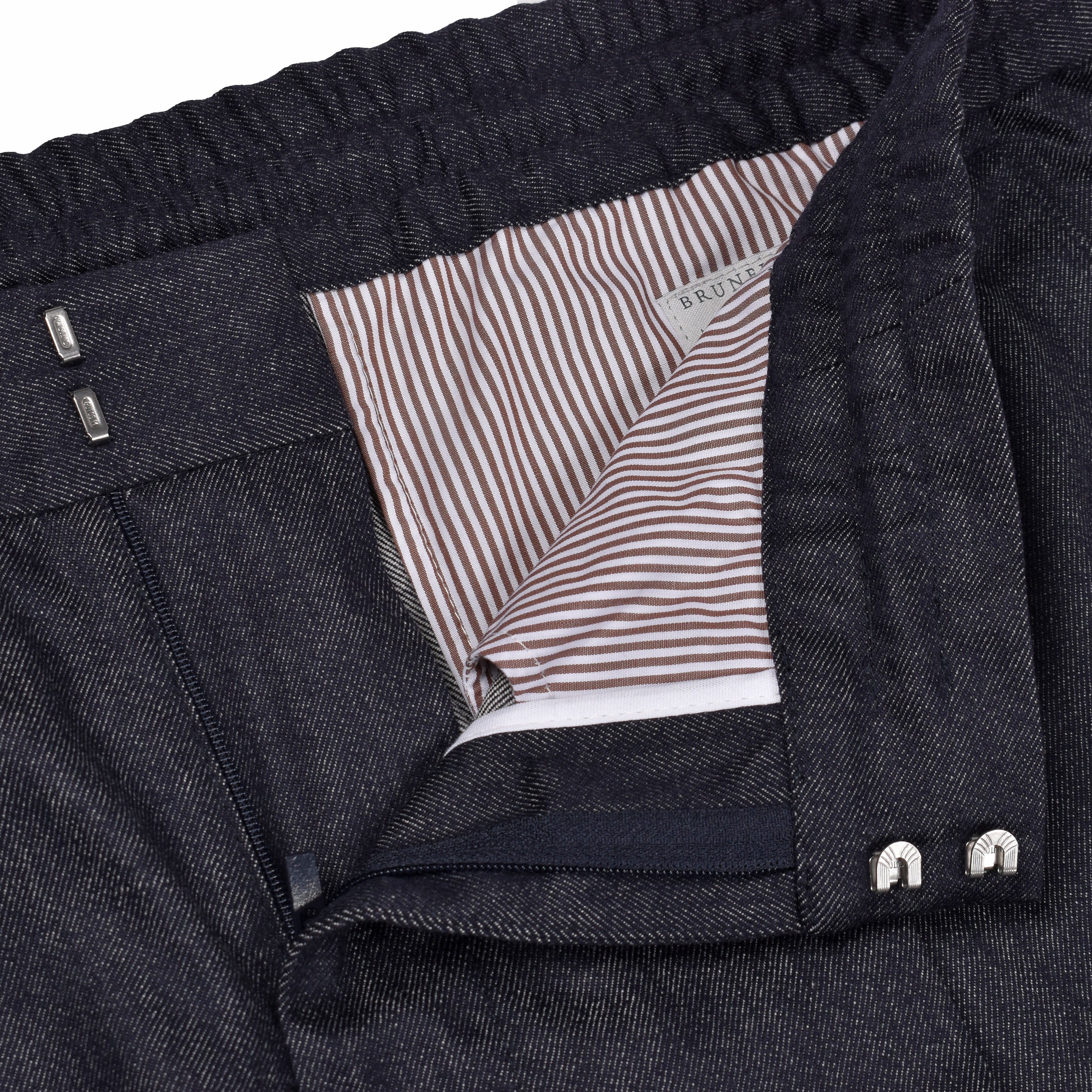 BRUNELLO CUCINELLI MEN'S DARK GREY WOOL LEISURE TROUSERS