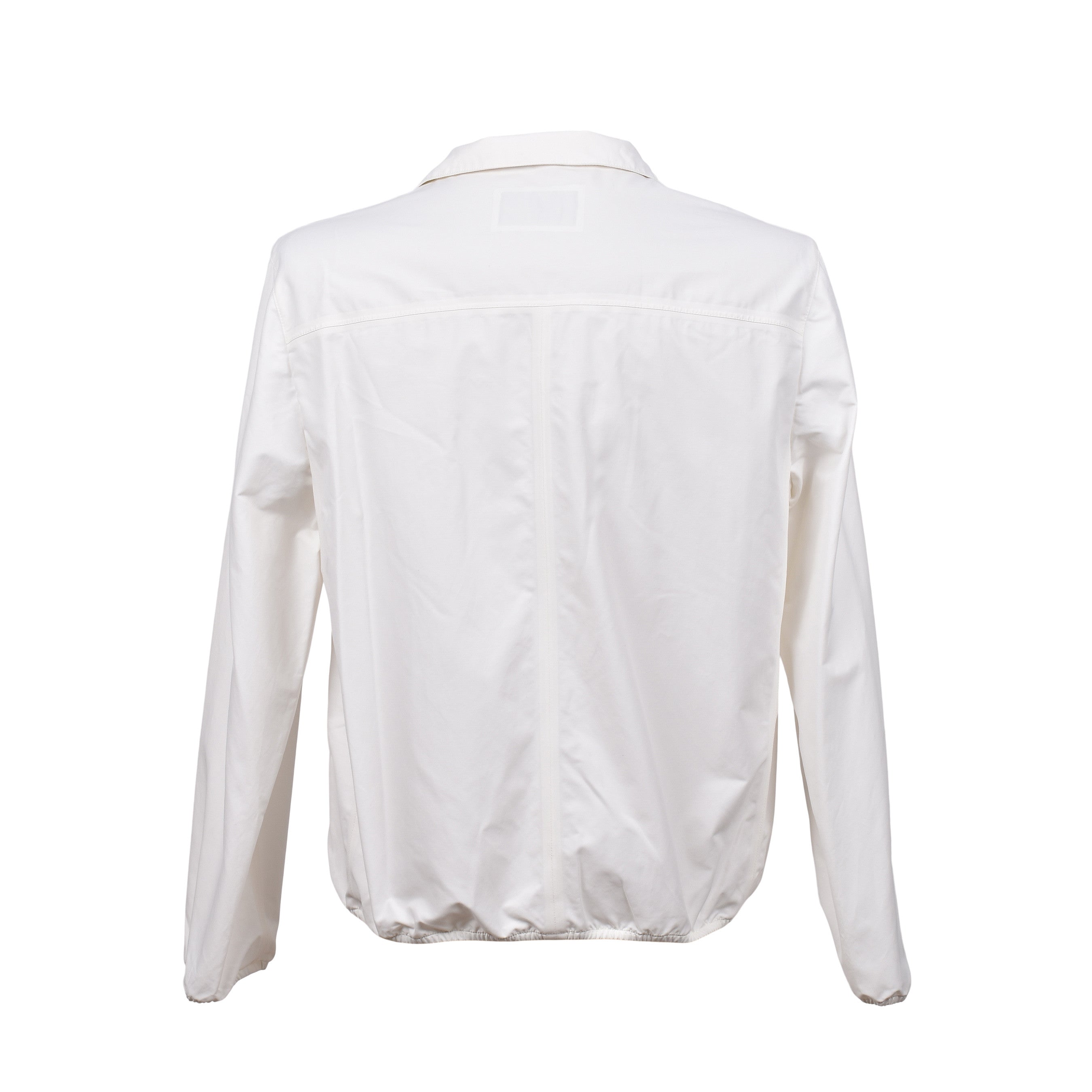 BRUNELLO CUCINELLI MEN'S COTTON BLEND LIGHTWEIGHT WHITE WINDBREAKER JACKET