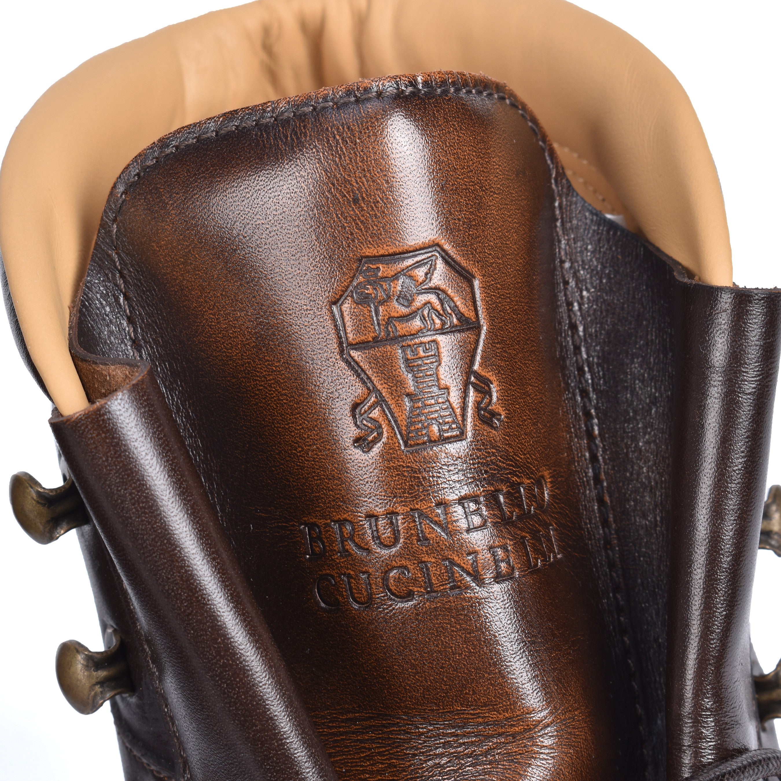 BRUNELLO CUCINELLI MEN'S 100% LEATHER LACE UP WORK BOOT/ HIKING BOOT