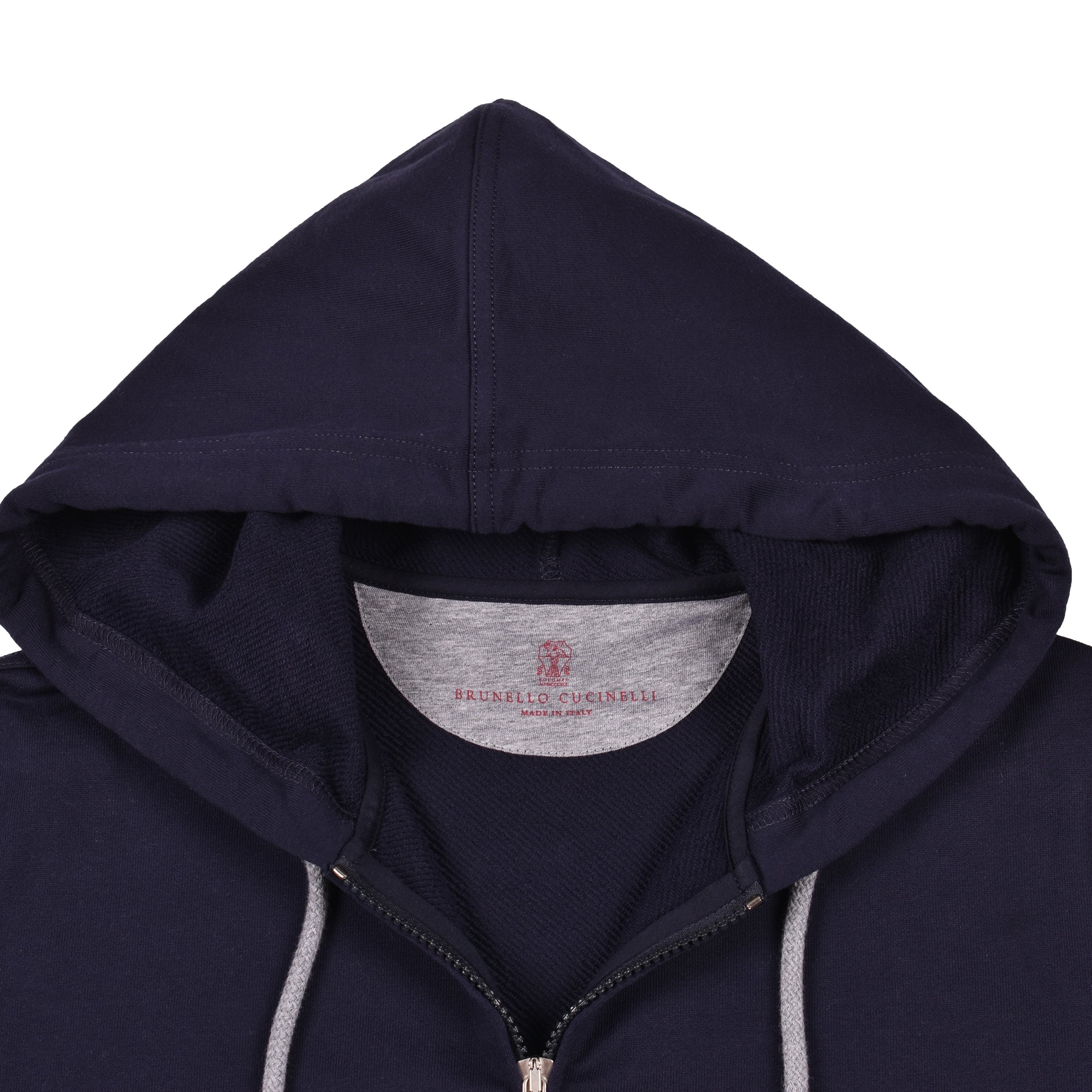 BRUNELLO CUCINELLI MEN'S 100% COTTON TWO TONE ZIP UP HOODIE SWEATER/JACKET