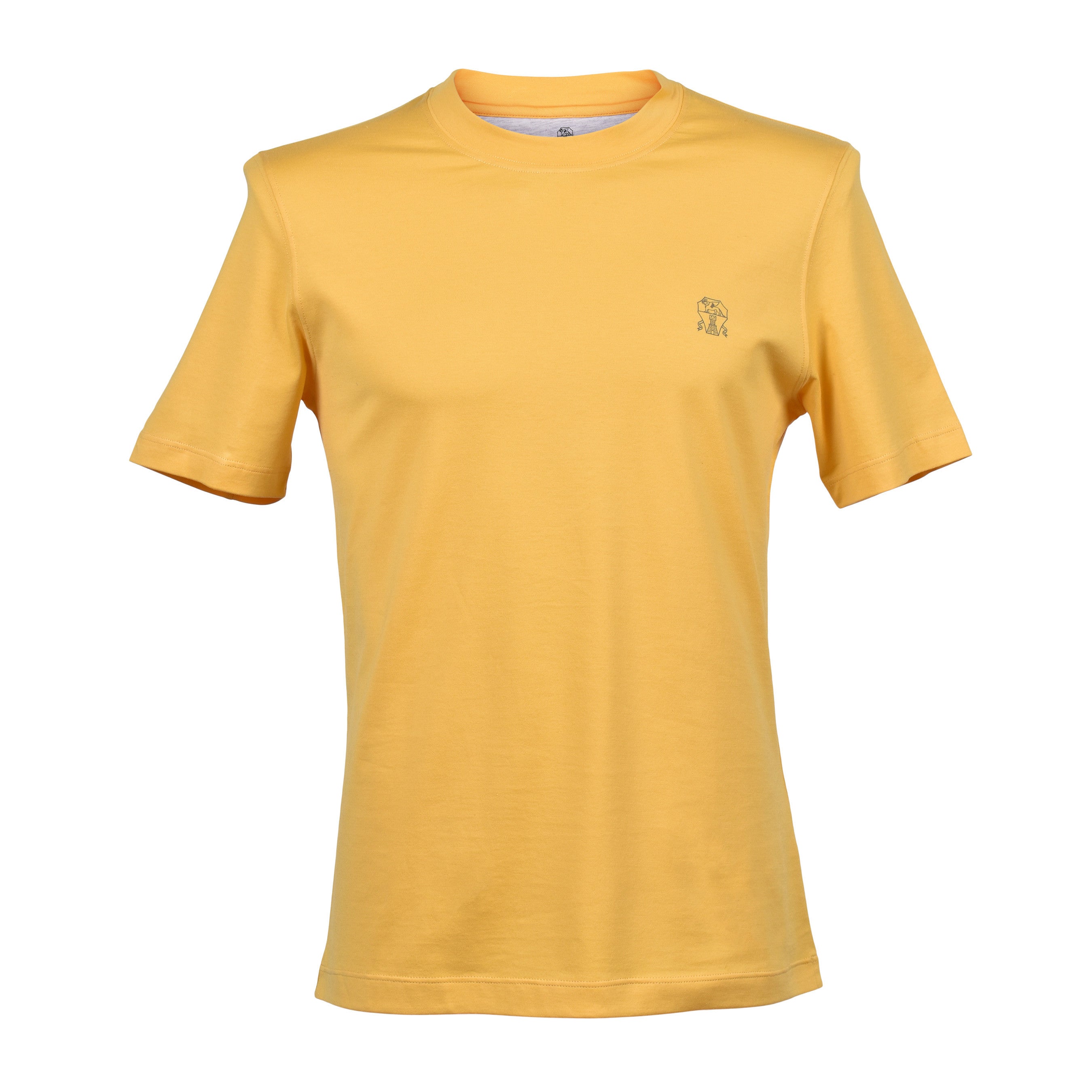 BRUNELLO CUCINELLI MEN'S 100% COTTON CREW NECK SLIM FIT SHORT SLEEVE LOGO TSHIRT