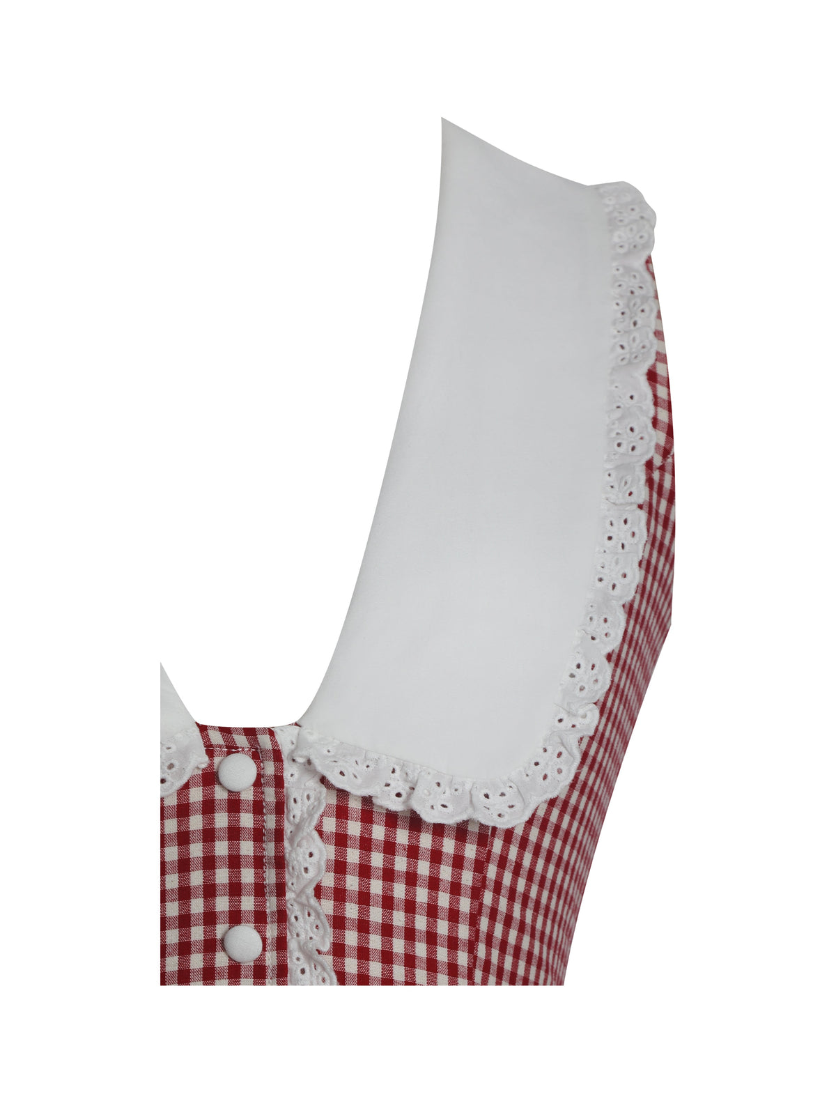 Nala Red Cotton Gingham Peterpan Collar Mini Dress