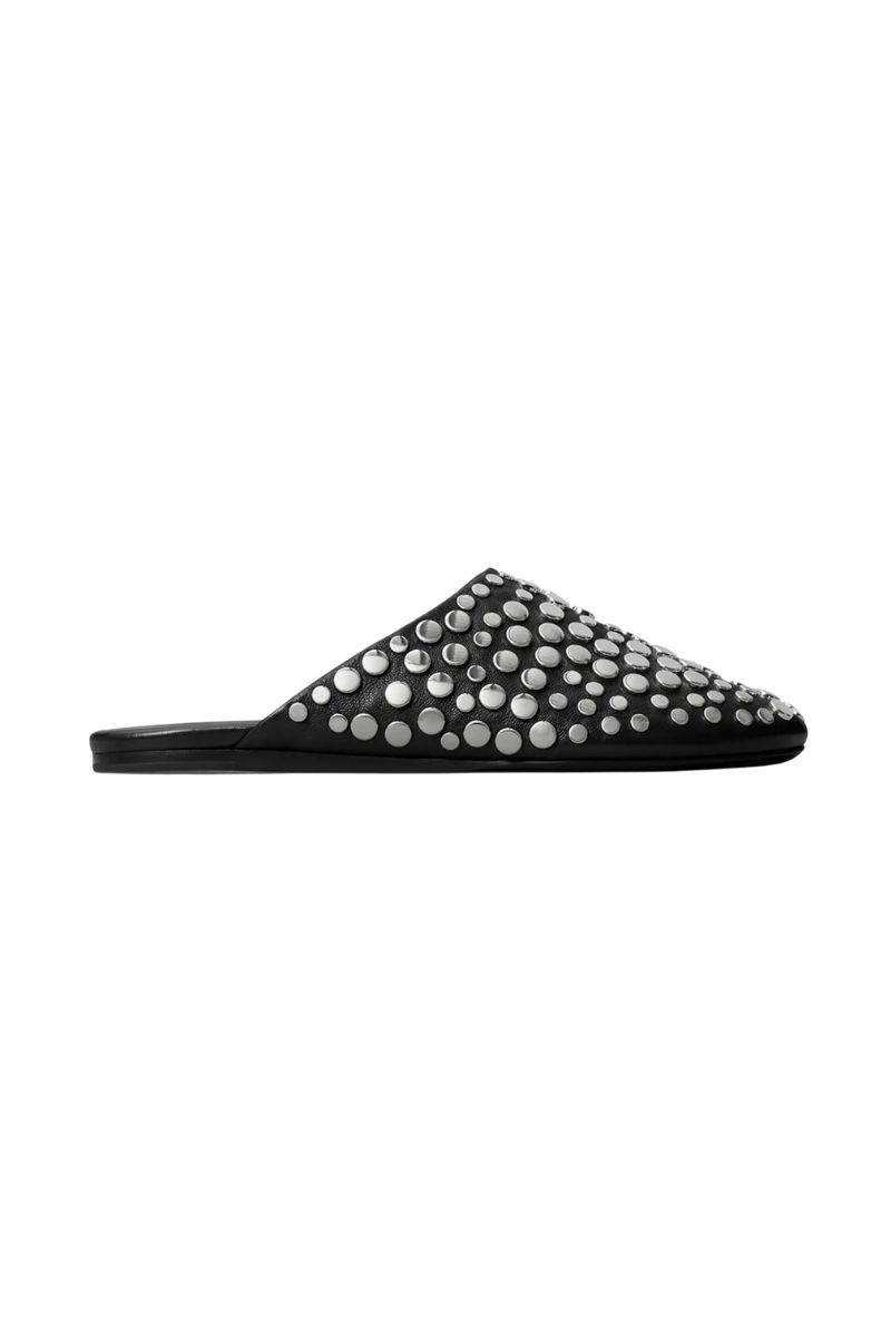 Tory Burch Studded Leather Mules in Black