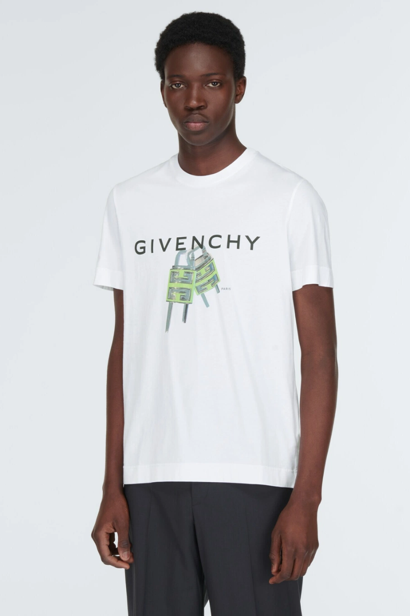 Givenchy 4G Padlock Cotton Jersey T-Shirt In White