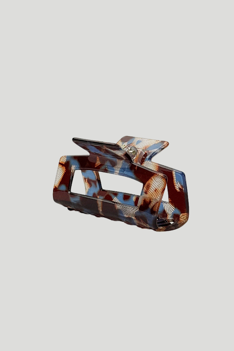 Max Simple Acetate Amber Marble Claw Clip