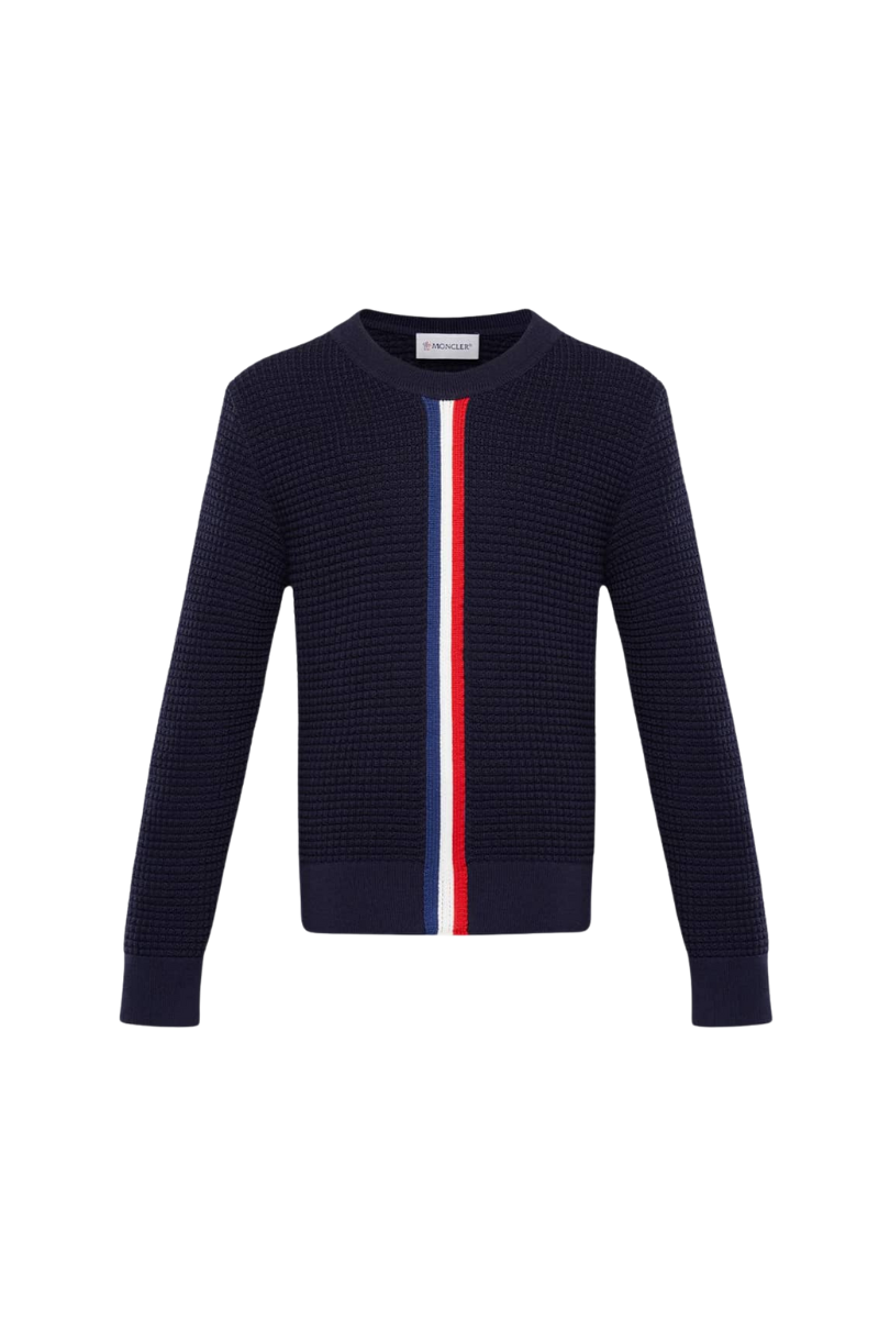 Moncler Kids' Navy MAGLIA TRICOT GIROCOLLO