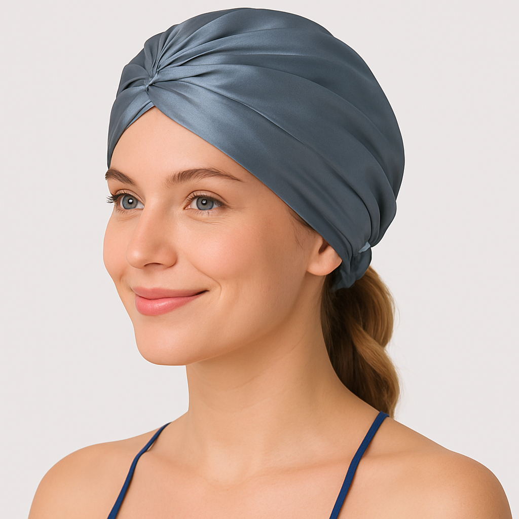 Max Simple Silk Knot Turban - Blue