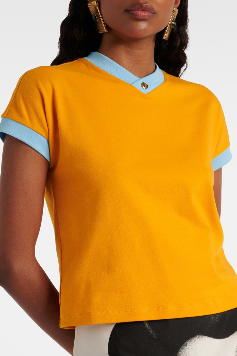 Versace Stretch Cotton-Jersey T-Shirt-Yellow
