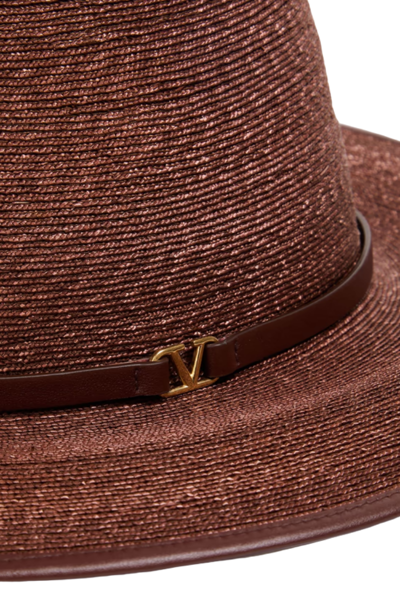 Valentino Garavani Vlogo Signature Hat In Ligh Brown