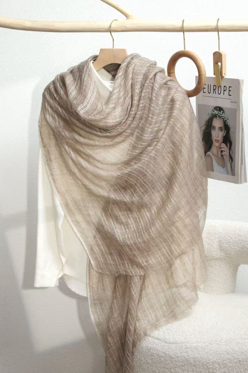 Max Simple Moonlight Cashmere Wrap Natural Purple