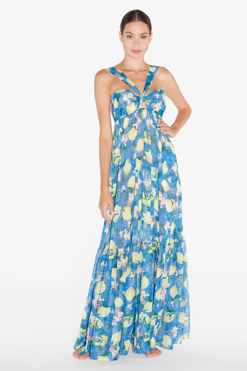 La Perla Amalfi Twist Long Dress in Blue