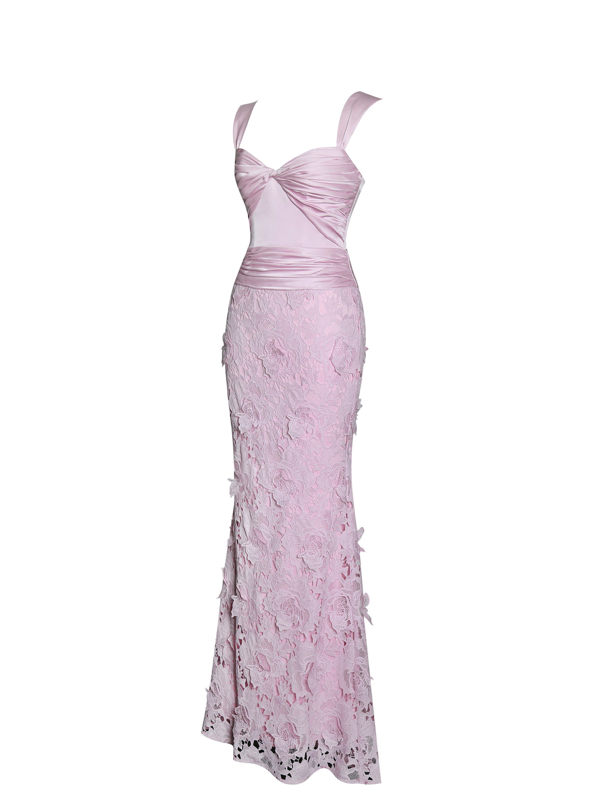 Dahlia Pink Floral Lace Mermaid Gown (Archive Sale)