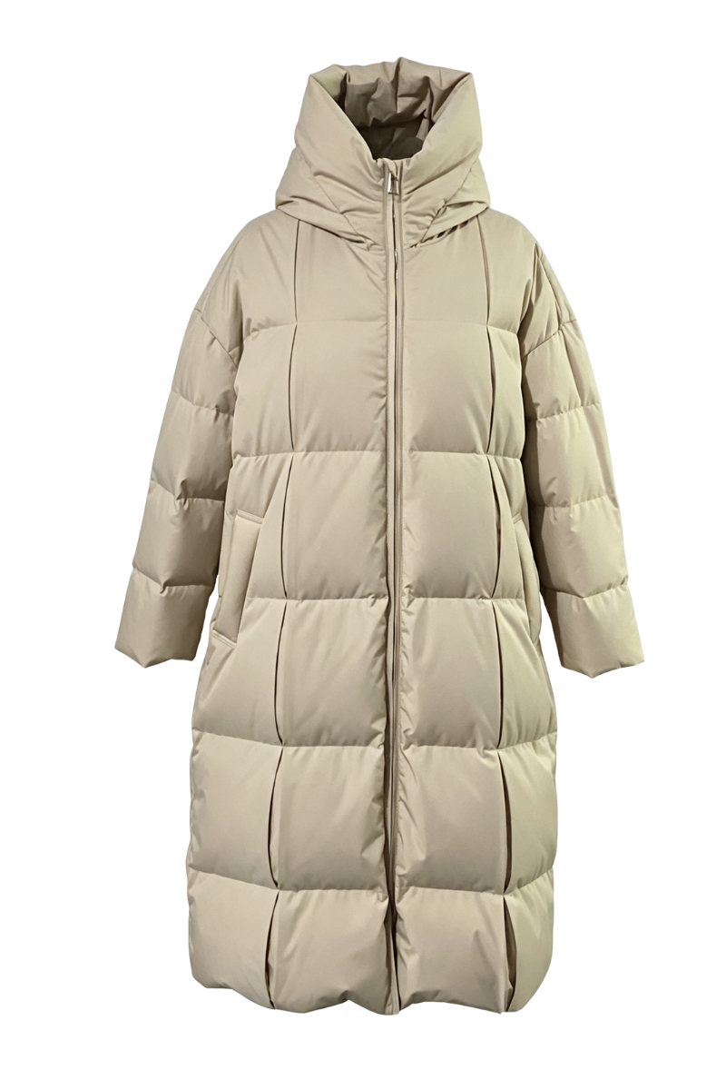 Max Simple Structural Tucks Down Coat Khaki MSJY257114K