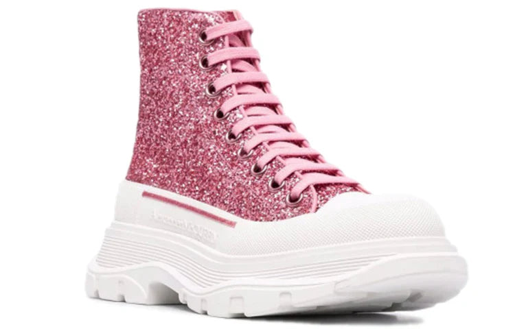 Alexander McQueen(WMNS) Tread Slick Glitter High-Top 'Pink White'