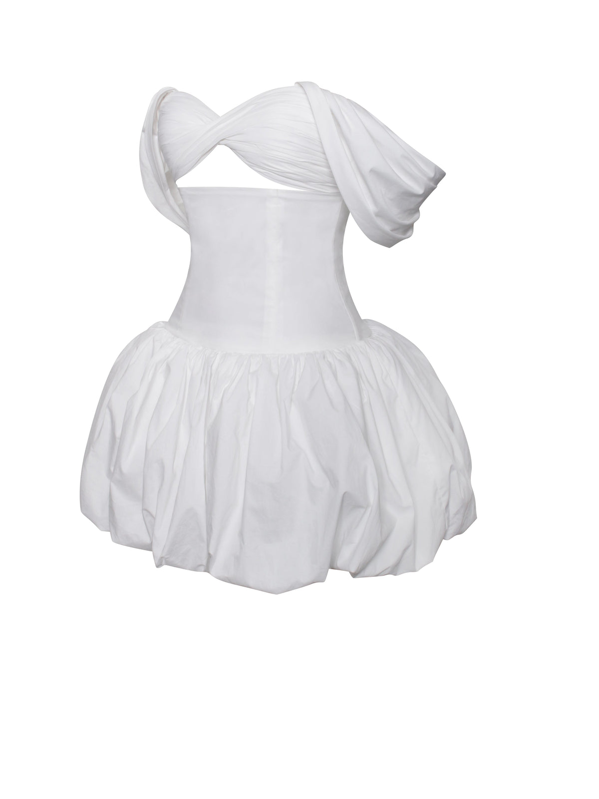 Umika White Bubble Hem Mini Dress (Archive Sale)
