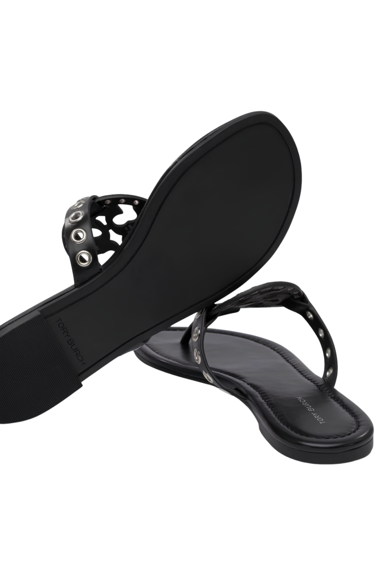 Tory Burch Miller Eyelet Sandal Black/Silver 167311001