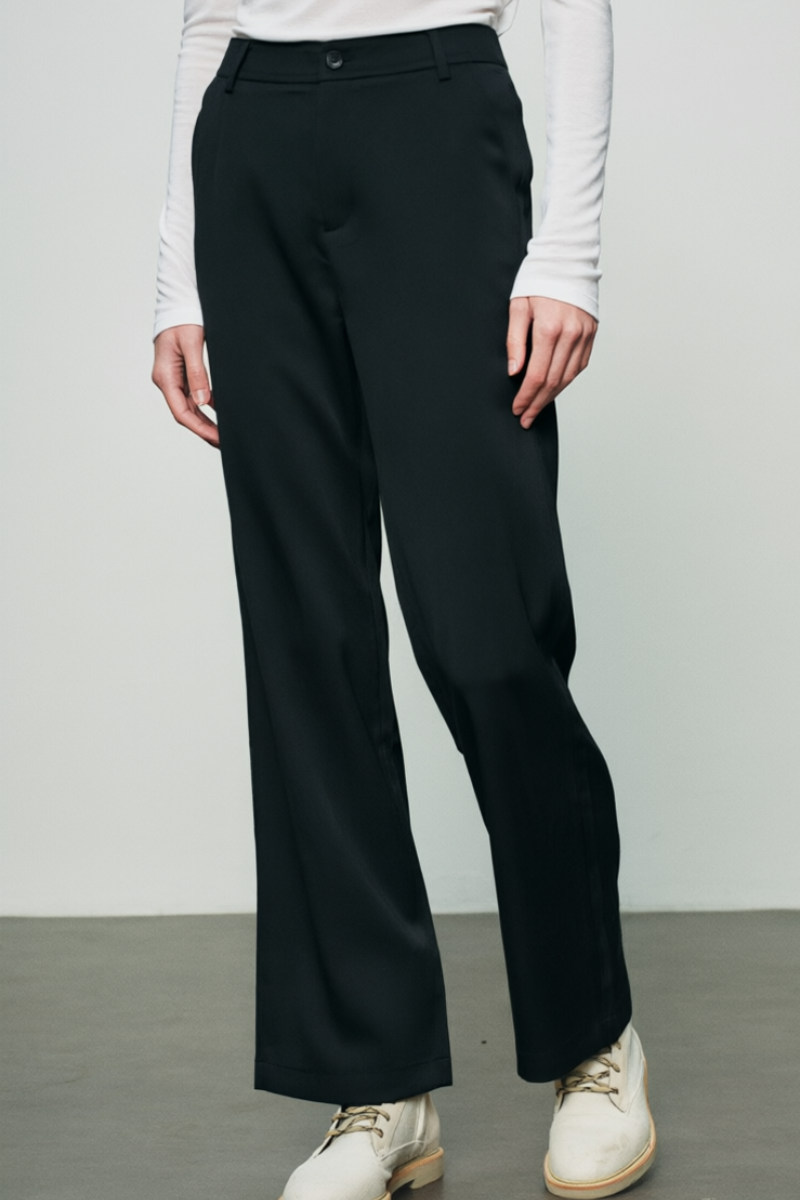 Max Simple Acetate Fluid  Pants Black MSSG260179B